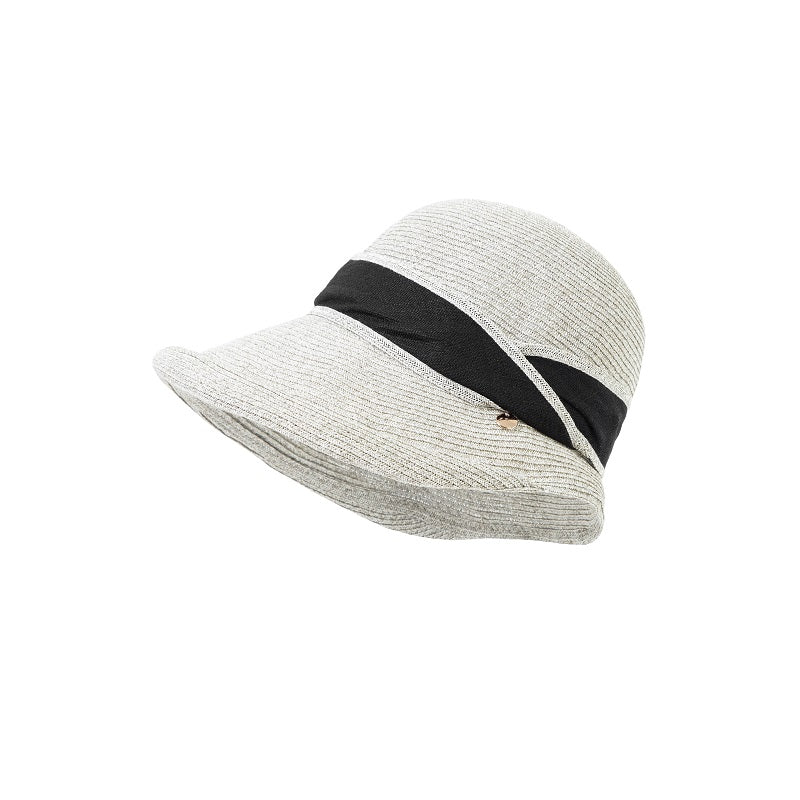 Sombrero de paja para mujer estilo elegante – Ala ancha, protección solar UPF50+, transpirable, plegable, ideal para playa, vacaciones y uso diario – Talla ajustable 56-58 cm